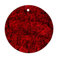 Rose Roses Flowers Red Valentine Round Ornament (two Sides) by Pakrebo
