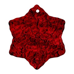 Rose Roses Flowers Red Valentine Ornament (snowflake) by Pakrebo