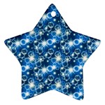 Star Hexagon Blue Deep Blue Light Star Ornament (Two Sides) Back