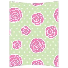 Roses flowers pink and pastel lime green pattern with retro dots Back Support Cushion