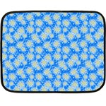 Hydrangea Blue Glitter Round Double Sided Fleece Blanket (Mini)  35 x27  Blanket Back