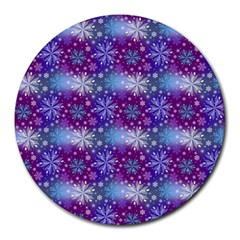 Snow White Blue Purple Tulip Round Mousepads