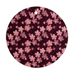 Cherry Blossoms Japanese Style Pink Ornament (round)