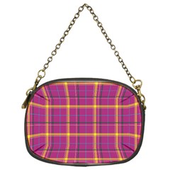 Plaid Tartan Background Wallpaper Chain Purse (two Sides)