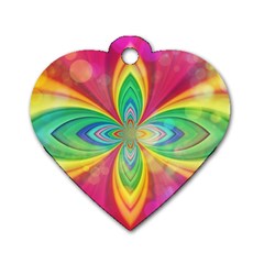 Color Abstract Form Ellipse Bokeh Dog Tag Heart (one Side) by Pakrebo