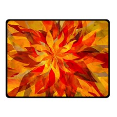 Flower Blossom Red Orange Abstract Fleece Blanket (small) by Pakrebo