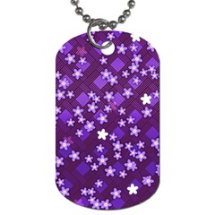 Textile Cross Pattern Square Dog Tag (one Side) by Pakrebo