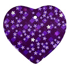 Textile Cross Pattern Square Heart Ornament (two Sides) by Pakrebo