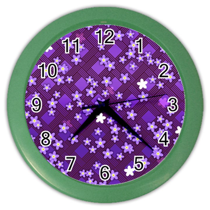 Textile Cross Pattern Square Color Wall Clock