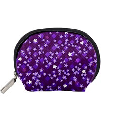 Textile Cross Pattern Square Accessory Pouch (small)