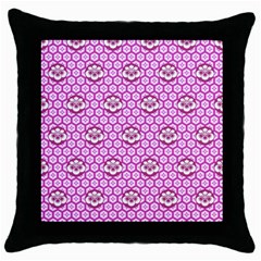 Paulownia Flowers Japanese Style Throw Pillow Case (black) by Pakrebo