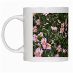 Pink Flowers Leaves Spring Garden White Mugs Left