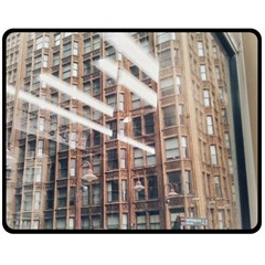 Chicago L Morning Commute Double Sided Fleece Blanket (medium)  by Riverwoman