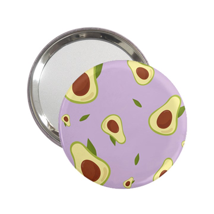 Avocado Green With Pastel Violet Background2 Avocado Pastel Light Violet 2.25  Handbag Mirrors