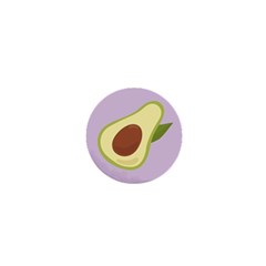 Light Green Retro Avocado Pattern On Pastel Violet Background 1  Mini Buttons by genx