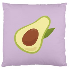 Light Green Retro Avocado Pattern On Pastel Violet Background Large Cushion Case (one Side) by genx