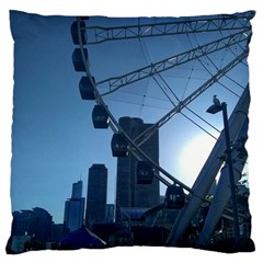 Navy Pier Chicago Large Cushion Case (one Side) by Riverwoman
