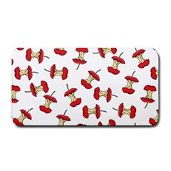 Red Apple Core Funny Retro Pattern Half On White Background Medium Bar Mats by genx