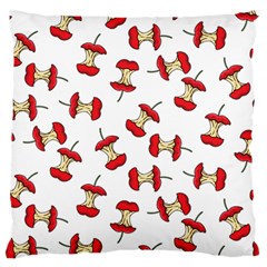 Red Apple Core Funny Retro Pattern Half On White Background Large Cushion Case (one Side) by genx