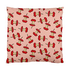 Red Apple Core Funny Retro Pattern Half Eaten On Pastel Orange Background Standard Cushion Case (one Side) by genx