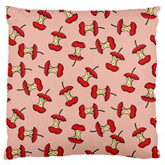 Red Apple Core Funny Retro Pattern Half Eaten On Pastel Orange Background Standard Flano Cushion Case (one Side) by genx