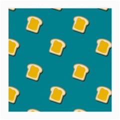 Toast With Cheese Funny Retro Pattern Turquoise Green Background Medium Glasses Cloth by genx