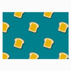 Toast With Cheese Funny Retro Pattern Turquoise Green Background Large Glasses Cloth by genx