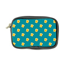 Toast With Cheese Funny Retro Pattern Turquoise Green Background Coin Purse by genx