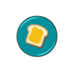 Toast With Cheese Funny Retro Pattern Turquoise Green Background Hat Clip Ball Marker by genx