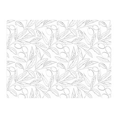 Organic Olive Leaves Pattern Hand Drawn Black And White Double Sided Flano Blanket (mini)  by genx