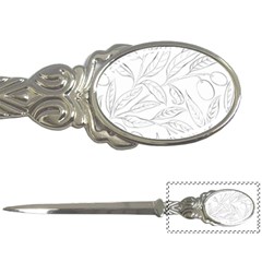 Organic Olive Leaves Pattern Hand drawn Black and white Letter Opener