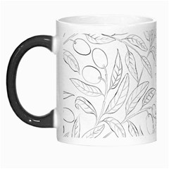 Organic Olive Leaves Pattern Hand drawn Black and white Morph Mugs