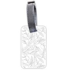 Organic Olive Leaves Pattern Hand drawn Black and white Luggage Tags (One Side) 