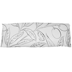 Organic Olive Leaves Pattern Hand drawn Black and white Body Pillow Case (Dakimakura)