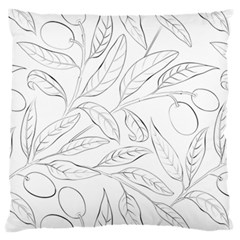 Organic Olive Leaves Pattern Hand Drawn Black And White Standard Flano Cushion Case (two Sides) by genx