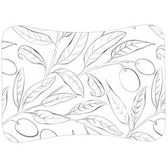 Organic Olive Leaves Pattern Hand drawn Black and white Velour Seat Head Rest Cushion