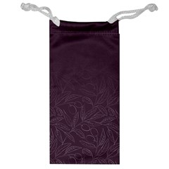 Organic Olive Leaves Pattern Hand Drawn Purple Red Wine Jewelry Bag by genx
