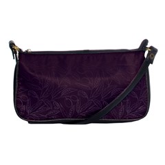 Organic Olive Leaves Pattern Hand Drawn Purple Red Wine Shoulder Clutch Bag by genx