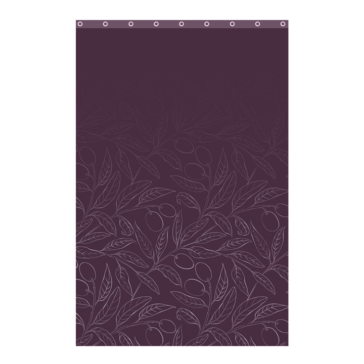 Organic Olive Leaves Pattern Hand drawn Purple Red Wine Shower Curtain 48  x 72  (Small) 