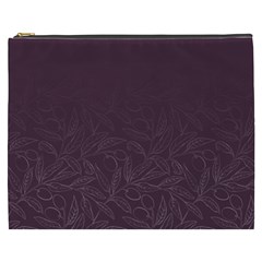 Organic Olive Leaves Pattern Hand Drawn Purple Red Wine Cosmetic Bag (xxxl) by genx