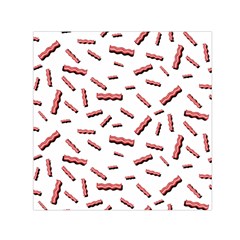Funny Bacon Slices Pattern Infidel Red Meat Small Satin Scarf (square) by genx