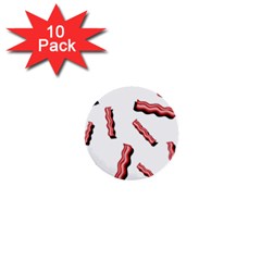 Funny Bacon Slices Pattern Infidel Red Meat 1  Mini Button (10 Pack)  by genx