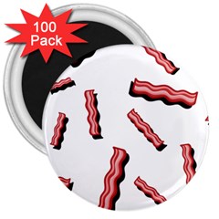 Funny Bacon Slices Pattern Infidel Red Meat 3  Magnet (100 Pack) by genx