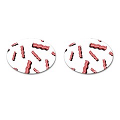 Funny Bacon Slices Pattern Infidel Red Meat Cufflinks (oval) by genx