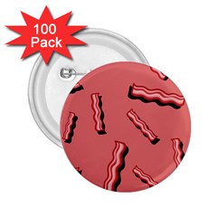 Funny Bacon Slices Pattern Infidel Vintage Red Meat Background  2 25  Buttons (100 Pack)  by genx