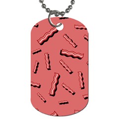 Funny Bacon Slices Pattern Infidel Vintage Red Meat Background  Dog Tag (one Side) by genx
