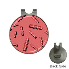 Funny Bacon Slices Pattern Infidel Vintage Red Meat Background  Hat Clips With Golf Markers by genx