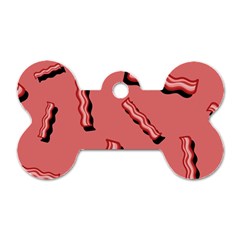 Funny Bacon Slices Pattern Infidel Vintage Red Meat Background  Dog Tag Bone (one Side) by genx