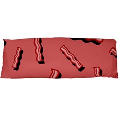 Funny Bacon Slices Pattern Infidel Vintage Red Meat Background  Body Pillow Case Dakimakura (two Sides) by genx