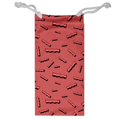 Funny Bacon Slices Pattern Infidel Vintage Red Meat Background  Jewelry Bag by genx